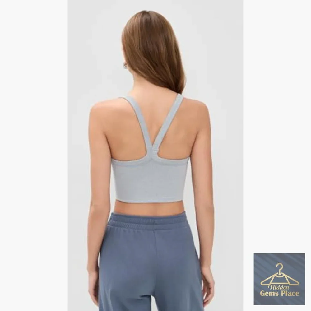Stretchy Knit Cami Top with Square Neckline for Activewear - Picture 4 of 6